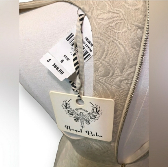 ANGEL BIBA Beige Jacquard Formal Dress NWT! - Picture 5 of 8